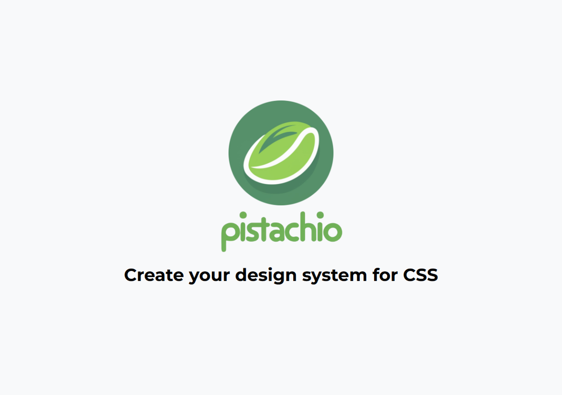 PistachioCSS logo and tagline: Create your design system for CSS
